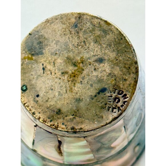 Vintage Mother Of Pearl Abalone Brass Shot Glass Ed Laton - Picture 10 of 10